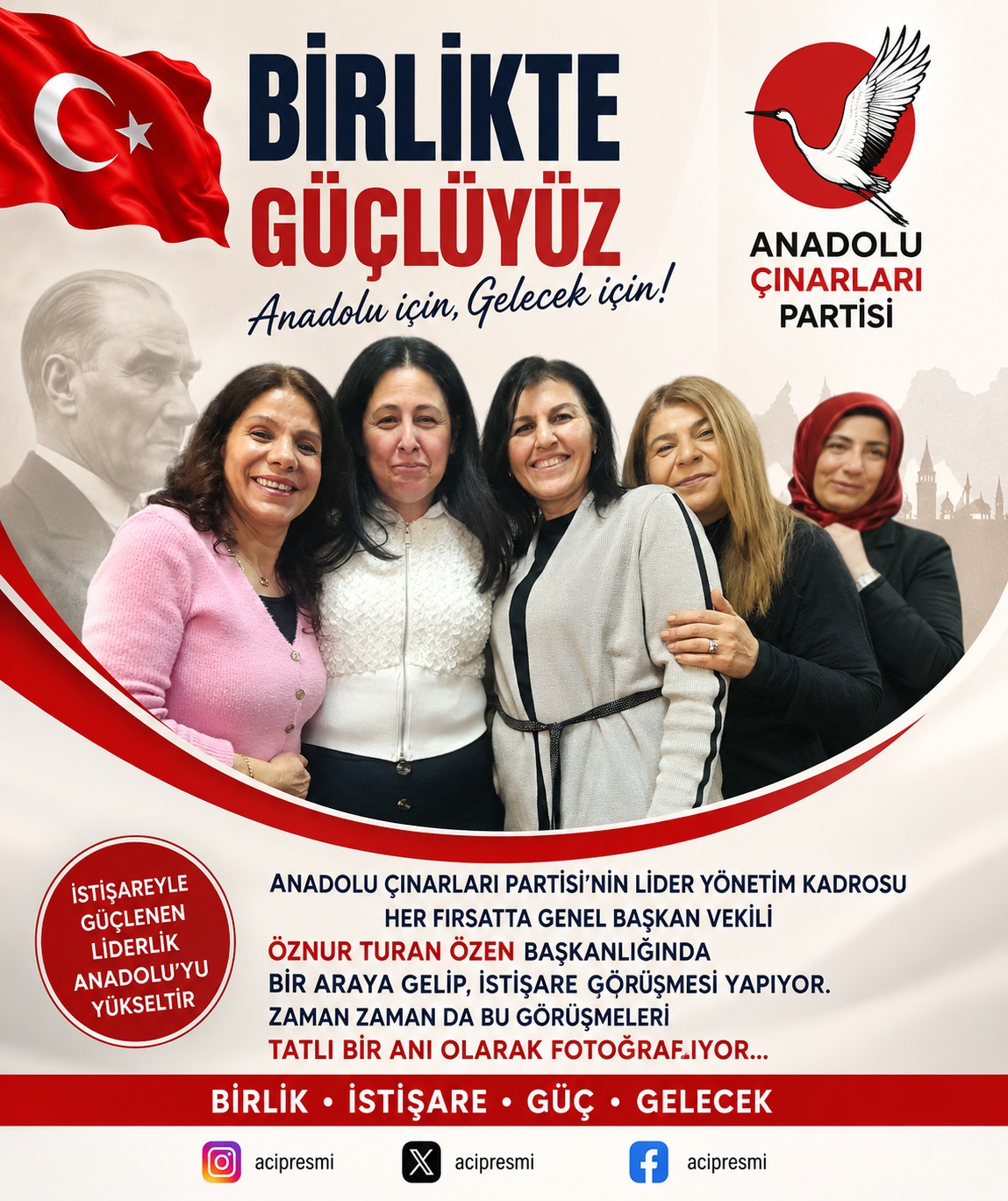 Anadolu Çınarları Partisi Yönetimi İstişare Toplantısında Bir Araya Geldi