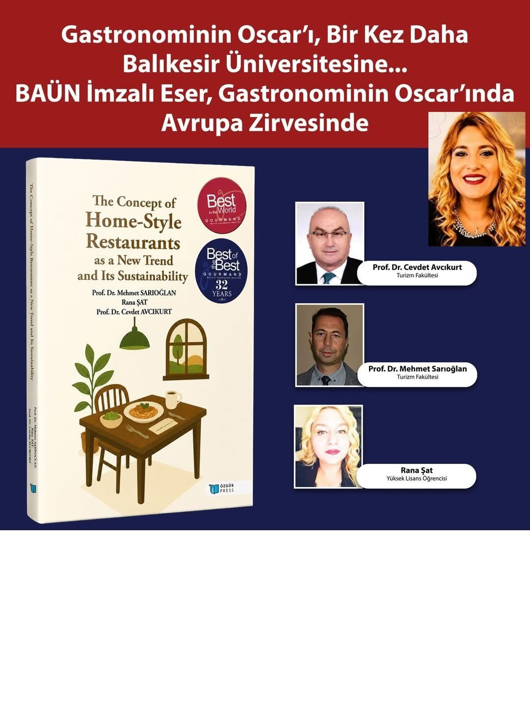 Gastronominin Oscar’ı Bir Kez Daha BAÜN’e Balıkesir Üniversitesi Avrupa’nın En İyi Özel Gastronomi Kitabı Ödülünü Kazandı