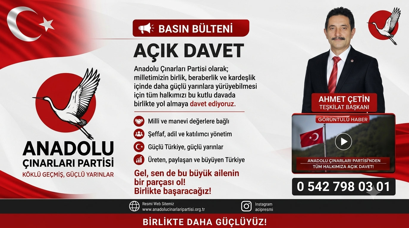Anadolu Çınarları Partisi 66 İlde Teşkilatlanma Hedefine Emin Adımlarla İlerliyor