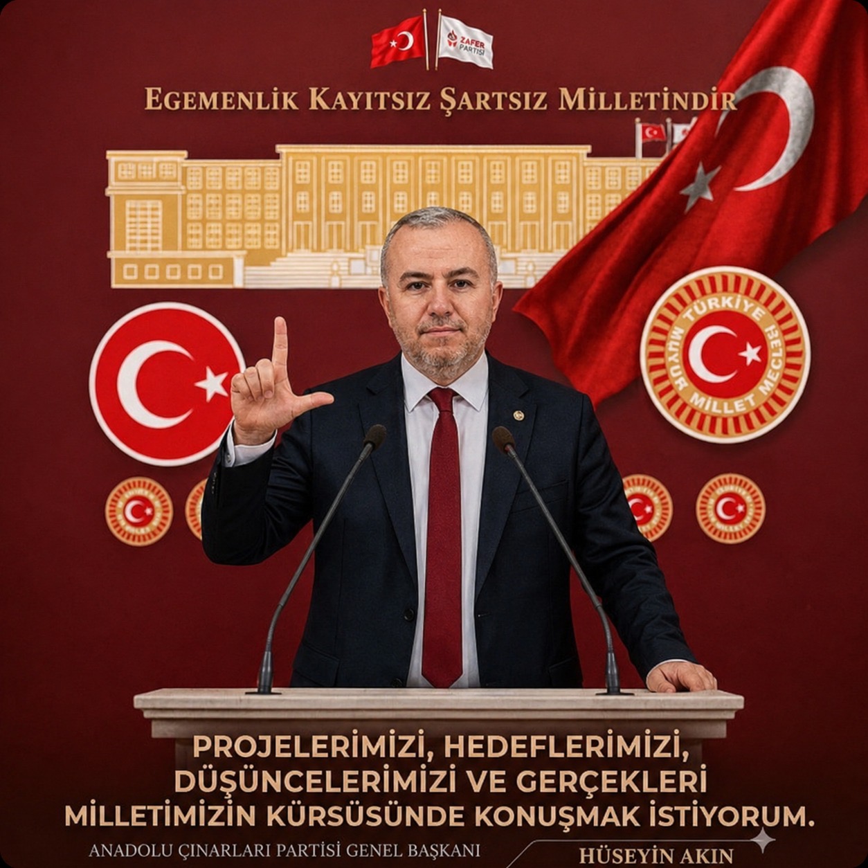 Anadolu Çınarları Partisi Genel Başkanı Hüseyin Akın'dan TBMM Hedefi