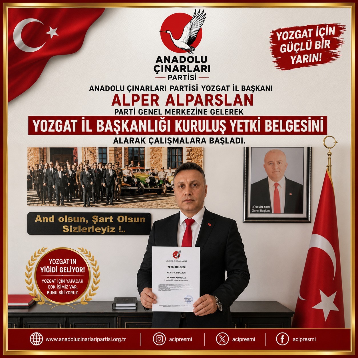 Anadolu Çınarları Partisi Yozgat’ta Teşkilatlanma Sürecini Başlattı