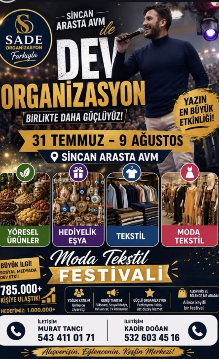 Sincan Arasta AVM'de Moda Tekstil Festivali Başlıyor